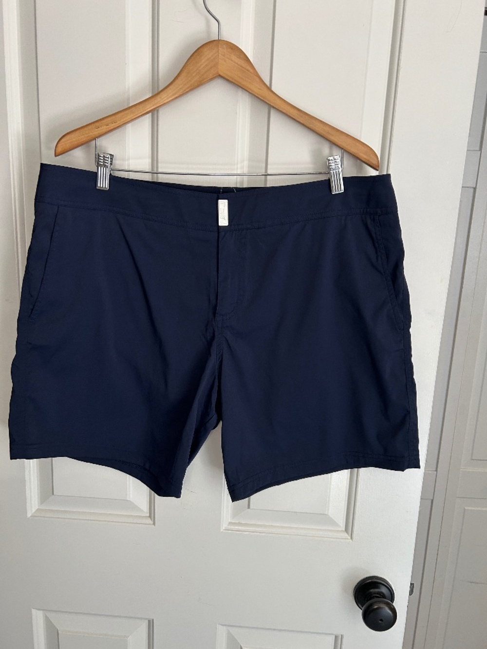 NWT Vilebrequin Mens Swim Shorts - Merise Solid Fitted Superflex Style - Navy